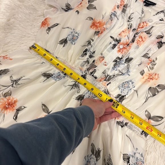 Torrid White Floral Chiffon Ruffle Button Down Skater Dress NWT Size 12 - Picture 7 of 13